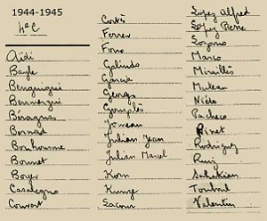 COLLEGE MODERNE LECLERC SIDI BEL ABBES LISTE 1944 1945 4 EME C